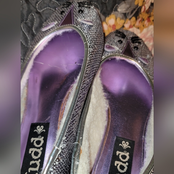 Mudd Silver and Purple Sequin Cat Flats Size 9 - Picture 3 of 7